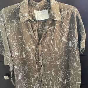 Acacia Swimwear MOMBASA Brown with White Floral Pattern